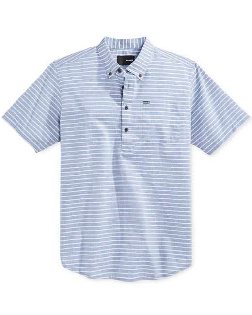 Hurley Men's Halfclosure Buttondown Shortsleeve Shirt in Blue for